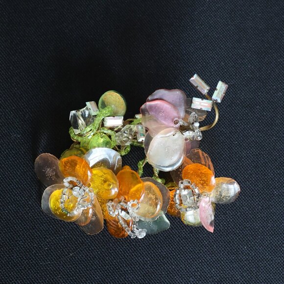 Christian Lacroix hand-wired animated impressionist flower petals BROOCH - Picture 9 of 9